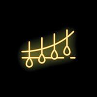 Neon style icon of a graph showing increasing hanging rate vector