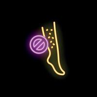 Neon style icon of allergy free and healthy skin with no rashes vector