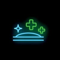 Neon icon representing medical disinfection and sterilization process vector