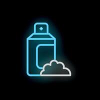 Neon shaving cream or foam icon glowing on dark background vector