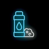 Neon water filter cleaning polluted water with activated carbon vector