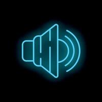 Neon icon of loudspeaker emitting sound waves vector
