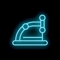 Neon icon of protractor measuring angles for geometry and math vector