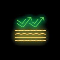 Neon breathable textile fabric icon showing airflow vector