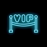 Neon blue vip barrier sign with heart representing love for exclusive access to upscale event vector