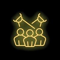Neon icon of audience targeting representing digital marketing campaign vector
