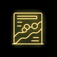Neon yellow scientific poster with molecules and graph on black background vector