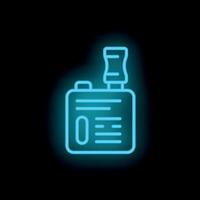 Neon vaping device icon glowing on dark background vector