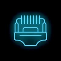 Neon icon of shredder machine destroying documents vector