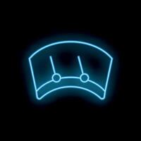 Glowing neon line windshield icon isolated on black background vector