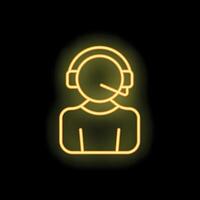 Neon icon of a customer service representative wearing a headset vector