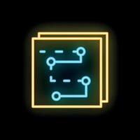 Neon icon representing electronic printed circuit boards vector