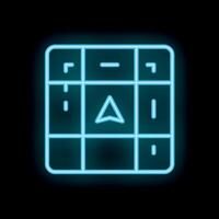 Neon glowing gps navigation system on black background vector