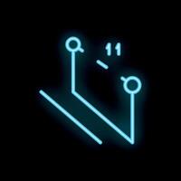 Neon style icon showing number eleven on black background vector