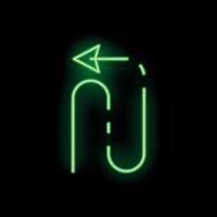 Green neon undo redo arrow button icon glowing on black background vector
