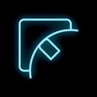Blue neon icon of save diskette on black background vector