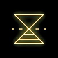 Neon yellow alchemy symbol transmutation on black background vector