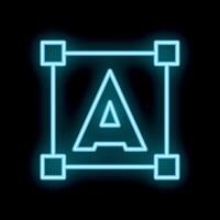 Neon icon of editing text is glowing on a black background vector