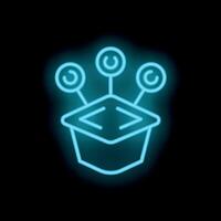 Neon icon of open source software development project management vector
