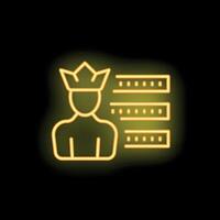 King choosing best option from list ranking neon style icon vector