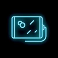 Neon ultrasound machine icon for pregnancy and obstetrics vector