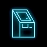 Neon atm machine glowing on a black background vector