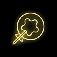 Neon lollipop shining on dark background vector