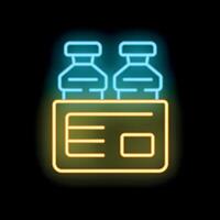 Neon sign depicting water cooler for office with bottles on top vector