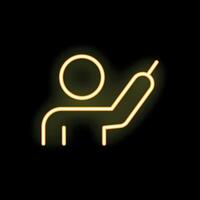 Neon style icon of a businessman pointing with a pen vector