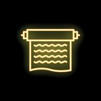 Neon yellow ancient scroll on black background vector