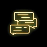 Neon speech bubbles showing concept of communication vector