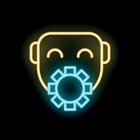 Neon icon of chatbot talking about artificial intelligence vector