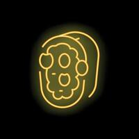 Neon sushi roll icon glowing on black background vector