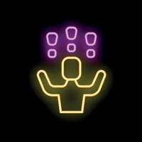 Neon sign of person juggling representing multitasking vector
