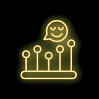 Neon icon of customer satisfaction survey showing positive feedback vector