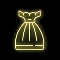 Yellow neon sign of candy with a bow on black background vector