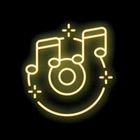 Neon sign vinyl and music notes creating party atmosphere vector