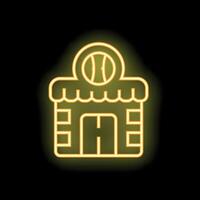 Neon sign representing a sports bar with a basketball displayed on a black background vector