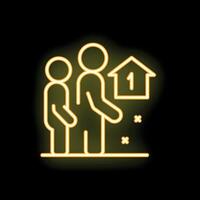 Family of two waiting for their turn in front of house number one vector