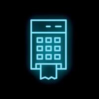 Neon icon of a credit card reader processing payment vector