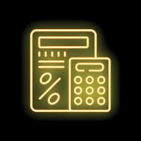 Neon yellow pos terminal accepting contactless payment vector