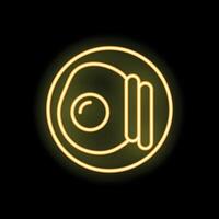 Neon sign showing fried egg with toast on a plate vector
