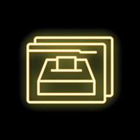 Glowing neon yellow icon of a secure online voting system vector