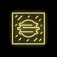 Glowing neon line planet mercury icon isolated on black background vector