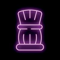 Neon sign showing ancient greek ionic column on black background vector