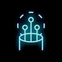 Neon icon of sensors scanning a surface, futuristic technology concept vector