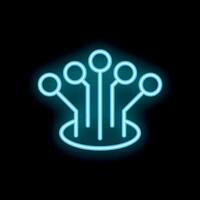 Neon style icon showing neural network deep learning concept vector
