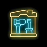Neon toolbox with hammer and screwdriver on a black background vector