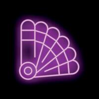 Neon fan glowing on black background vector