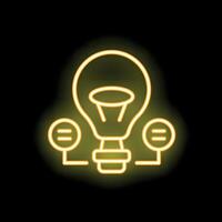 Neon icon of lightbulb representing critical thinking process vector